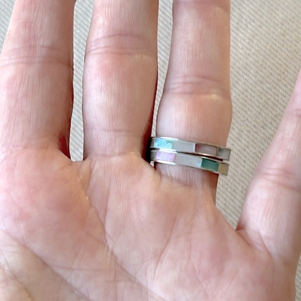 Double-band Inlaid Rings - Picture 2 of 8